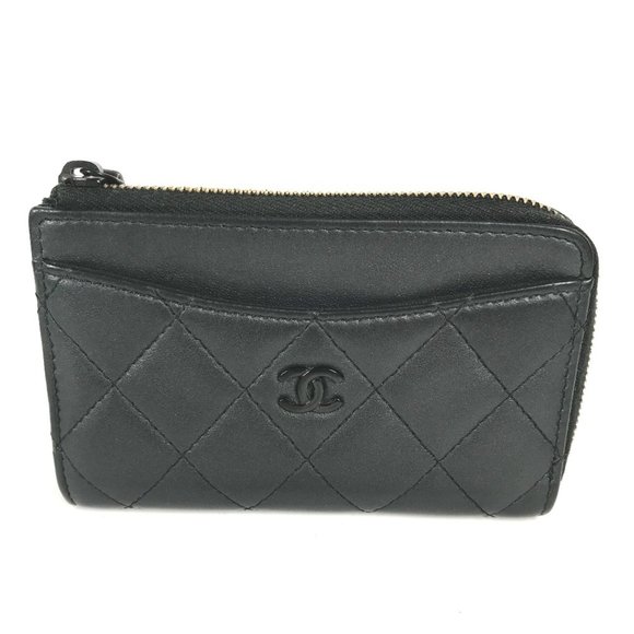 CHANEL Black Leather Logo Wallet - Picture 1 of 14